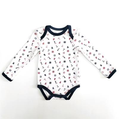 Unisex Snap Button Closure Organic Cotton Infants Long Sleeve Bodysuit Baby Clothes Romper