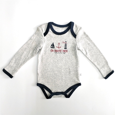 Unisex Snap Button Closure Organic Cotton Infants Long Sleeve Bodysuit Baby Clothes Romper