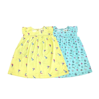 Summer Outlet Flower Decorate Baby Dress in Shoulderless Style for Toddlers' Clothing