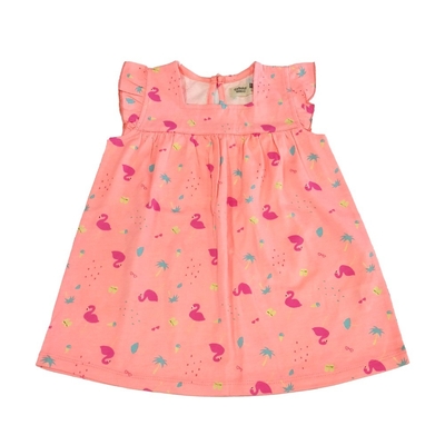 Summer Outlet Flower Decorate Baby Dress in Shoulderless Style for Toddlers' Clothing