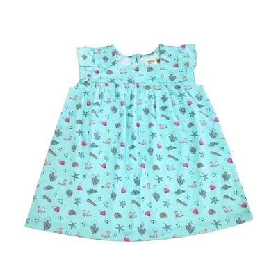 Carton Pattern Off-shoulder Sleeveless Summer Cotton Casual Skirt for Toddler Girls