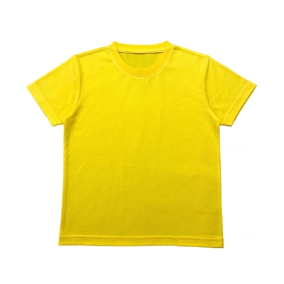 Solid Pattern O-neck Cotton Polyester Jersey Baby Boy T-shirt for 9-12 Months Summer