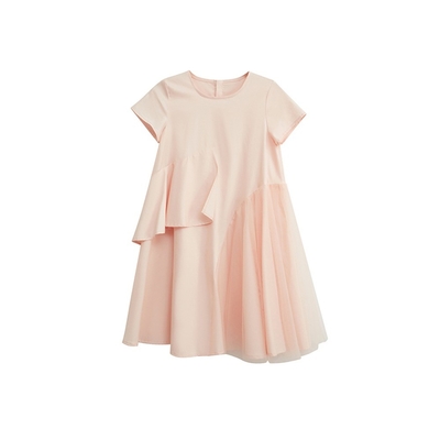 Regular Sleeve Style Layered Dress Knee-length Tulle Baby Girl Dress for Birthday Party