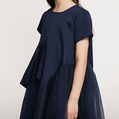 Regular Sleeve Style Layered Dress Knee-length Tulle Baby Girl Dress for Birthday Party