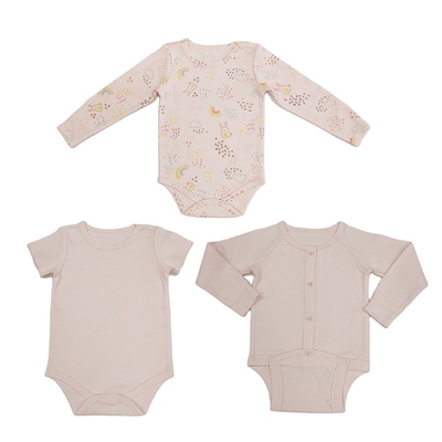 100% Cotton Bodysuit Boutique Newborn Summer Baby Clothing Rompers with Knitting Short