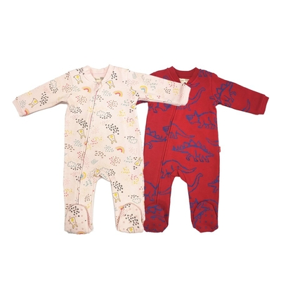 Infants Toddlers Autumn Pink Knitting Long Sleeve Bodysuit Clothing Rompers With Zipper