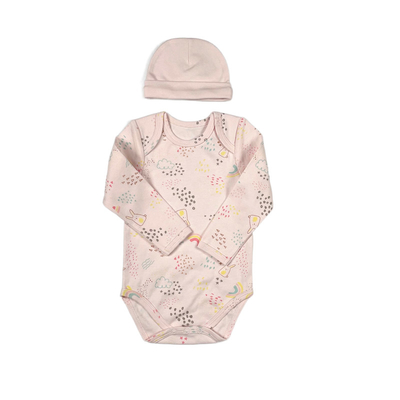 Long Sleeve Cotton Set Bodysuit for Baby Clothing Rompers in Summer Knitted Fabric
