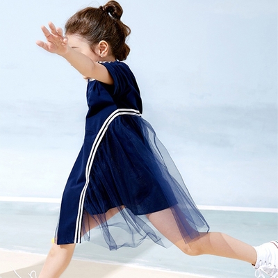 Anti-static Layered Jersey O-neck Cotton Short Lace Summer Children's Tulle Skirt Kids