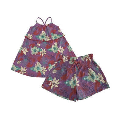 2022 England Style Cotton Lovely Sling Floral Kids Clothing Sets for Girls Custom Sling