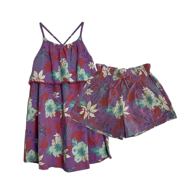 2022 England Style Cotton Lovely Sling Floral Kids Clothing Sets for Girls Custom Sling