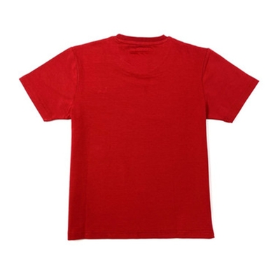 Stylish Knitting Children Boys Crewneck Red Casual Sports Plain T-shirt Short Sleeve