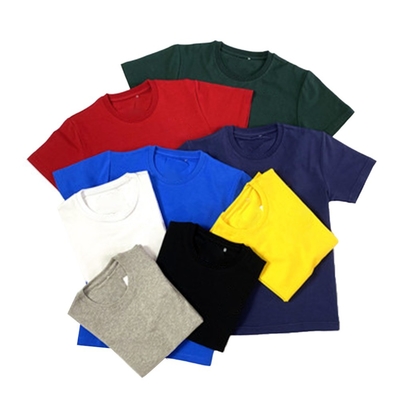 Stylish Knitting Children Boys Crewneck Red Casual Sports Plain T-shirt Short Sleeve