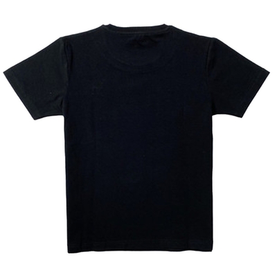Summer Embroidered Black Knitting Crewneck Boys T-shirts Short Sleeve Personnalisable