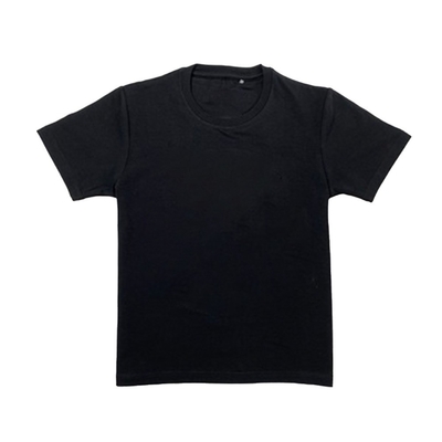 Summer Embroidered Black Knitting Crewneck Boys T-shirts Short Sleeve Personnalisable