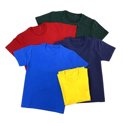 Summer Embroidered Black Knitting Crewneck Boys T-shirts Short Sleeve Personnalisable