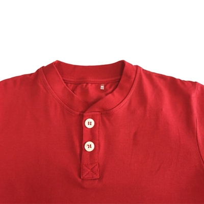 Summer Boys Kids O-neck Red Cotton T-shirts Short-sleeved with Spandex / Cotton Blend
