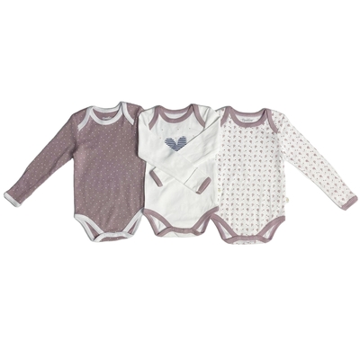 Newborn Girls' Romper Customized Color 100% Organic Cotton Bodysuit for Baby Clothing