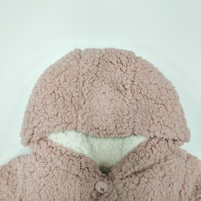 Winter Long Sleeved Baby Girl Hoodies Warm Pink 100% Polyester Outerwear Type Wool Blends