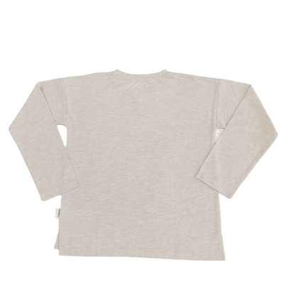 100% Cotton Kids T-Shirts Oversize Long Sleeve Girls T-Shirts with O-Neck Collar