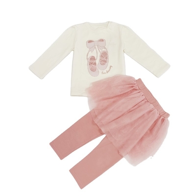 Stylish and Comfortable 2pcs Baby Girl Clothing Set 100% Cotton for Outdoor Wear