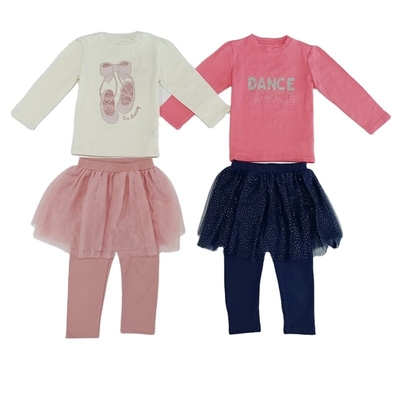 Stylish and Comfortable 2pcs Baby Girl Clothing Set 100% Cotton for Outdoor Wear