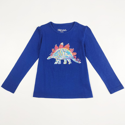 Embroidered Technics Cute Young Girls T-Shirt with Sequins Application