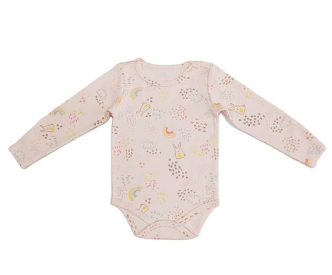 Customized Color Baby Clothing Romper with Zipper Closure Long Sleeves Bodysuits