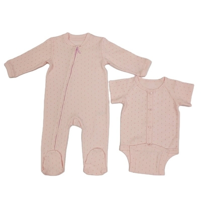 Customized Color Baby Clothing Romper with Zipper Closure Long Sleeves Bodysuits