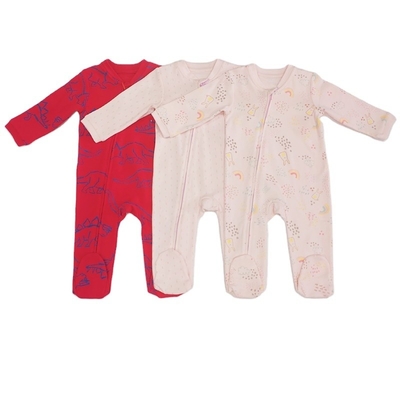 Cotton Baby Romper Sets with Footed Design Customized Color Newborn Sleeper Bodysuit