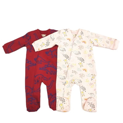 Cotton Baby Romper Sets with Footed Design Customized Color Newborn Sleeper Bodysuit