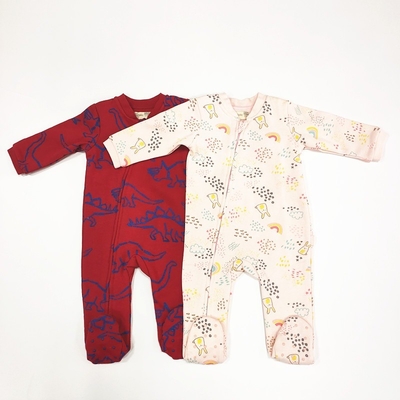 Cotton Baby Romper Sets with Footed Design Customized Color Newborn Sleeper Bodysuit