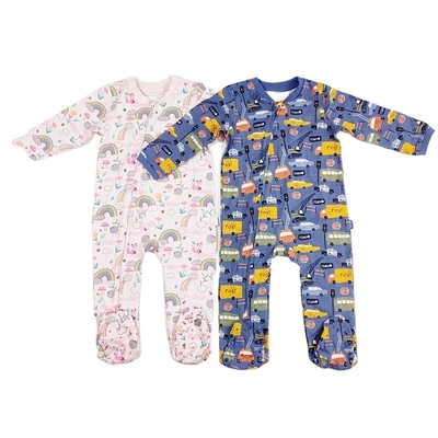 Newborn Bodysuit Rompers with Zipper Close and Printing Pattern in Customized Color