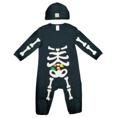 Winter Footies Baby Clothes with Zipper Opening and Fashionable Pattern Printing