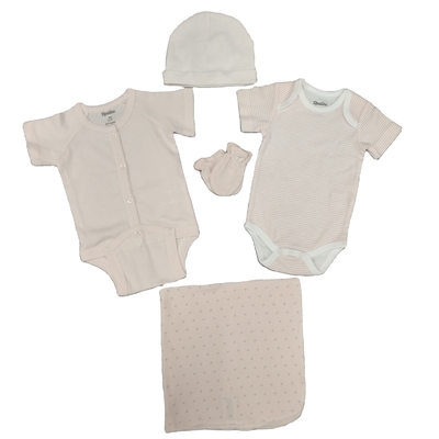 100% Cotton Striped Short Sleeve Gift Set for Newborn Baby Girls at a Budget-friendly