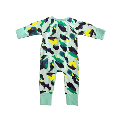 Design Baby Romper Onesie with Zipper Closure 95% Cotton and 5% Elastane Full Print