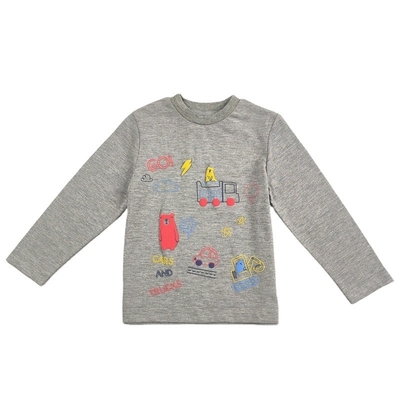 O-Neck  Boys and Girls Long Sleeve White Baby T-Shirt Cartoon Cotton Baby Clothing