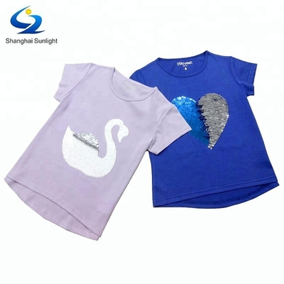 Breathable Cloth Heart Pattern Cotton Girl T-Shirts for Girls' Comfort and Fashion