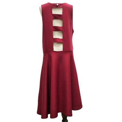 Girls Party Wear Dresses Red Sleeveless Summer Dresses with Back Hollowed-Out Design