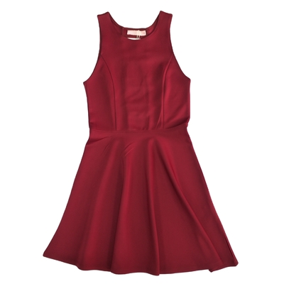 Girls Party Wear Dresses Red Sleeveless Summer Dresses with Back Hollowed-Out Design