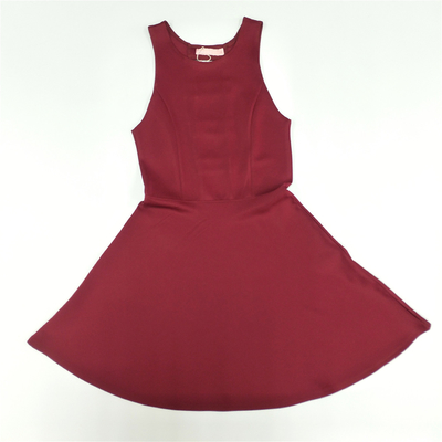 Girls Party Wear Dresses Red Sleeveless Summer Dresses with Back Hollowed-Out Design