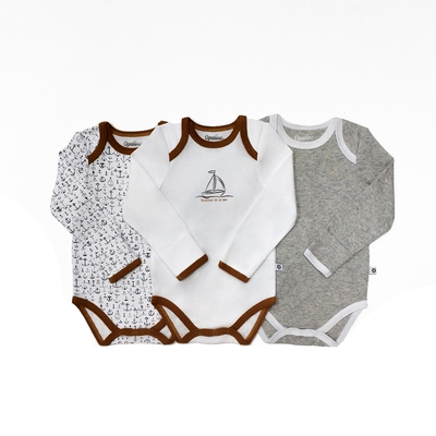 Comfortable and Cute 100% Cotton Longsleeve Infant Bodysuit with Ruffle Detailing