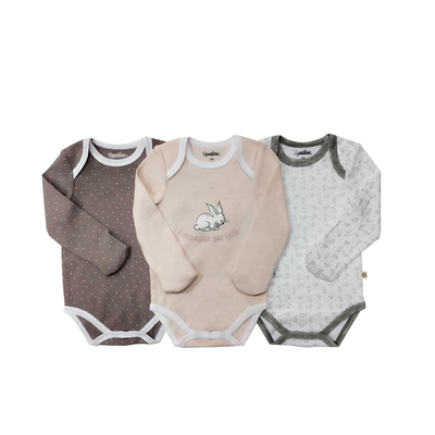 Comfortable and Cute 100% Cotton Longsleeve Infant Bodysuit with Ruffle Detailing