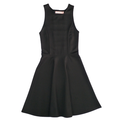 Style Sleeveless Elegant Black Little Girl Kids Party Dress 92% Polyester 8% Spandex