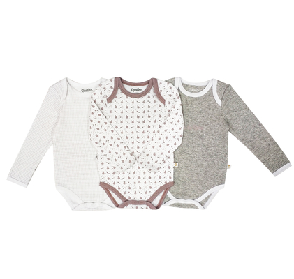 Comfortable and Cute 100% Cotton Longsleeve Infant Bodysuit with Ruffle Detailing