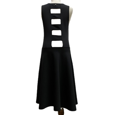Style Sleeveless Elegant Black Little Girl Kids Party Dress 92% Polyester 8% Spandex