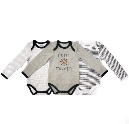 Comfortable and Cute 100% Cotton Longsleeve Infant Bodysuit with Ruffle Detailing