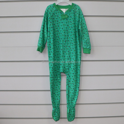 Knitted Unisex Baby Footie Romper with Animal Patch Embroidery Snap or Zipper Opening