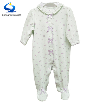 Knitted Unisex Baby Footie Romper with Animal Patch Embroidery Snap or Zipper Opening