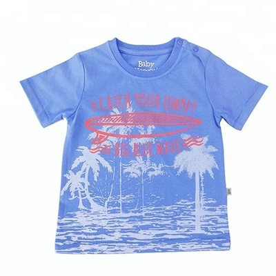 Anti-Shrink Eco-friendly Print Embroidery O-neck Organic Cotton Summer Tops for Girls