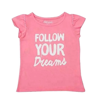 Print Pattern Type O-neck 100% Cotton Baby T-shirts Girl Tops for Newborns in Summer